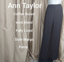 Ann Taylor Brow Margo Style Wool Blend Pants Size 6 - £9.59 GBP