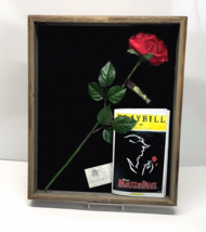 Beauty &amp; the Beast Broadway Musical Memorabilia Shadow Box Rose Playbill Ticket - £59.94 GBP