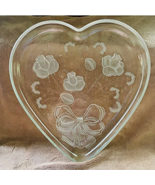 Vintage Mikasa Frosted Etched Crystal Roses/Ribbons Heart Shaped Serving... - £11.67 GBP