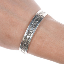 6.25&quot; Ed Navajo Heavy stamped silver cuff bracelet - £138.05 GBP
