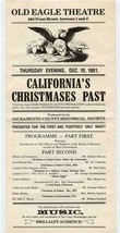 Old Eagle Theatre 1981 California&#39;s Christmases Past Programme 1981 Sacr... - $27.72