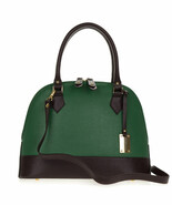 Giordano Italian Made Green Brown Genuine Leather Structured Tote Handba... - $5,488.45 MXN
