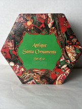 Vintage Boxed Set of 12 Antique Santas Decoupage Christmas Ornaments Fast Ship - $21.77