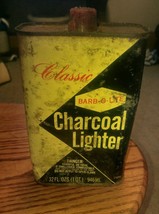 VINTAGE 32oz Classic Barb-o-Lite CHARCOAL LIGHTER FLUID CAN OIL CAN - $19.99