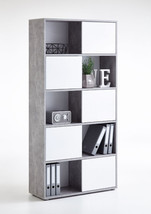 Luiz Tall Bookcase Grey and White - £310.95 GBP