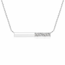 ANGARA Round Natural Diamond Bar Pendant Necklace in 14K Gold (IJI1I2, 0.21 Ctw) - £433.46 GBP