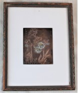 Vintage Chokin Art Gilded Gold Silver Engraved Copper Bamboo and Flower ... - $108.26