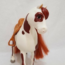 Horse with Saddle Brown White Toy Animal Farm Barn 5&quot; Figurine Pony - $22.99