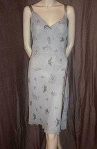 Alberta Ferretti Blue Silk and Taupe Satin Wrap Dress 44IT NWT - £239.80 GBP