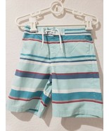Boys Janie and Jack Striped Aqua Blue Red Swimtruck Shorts Size 5T - £17.20 GBP