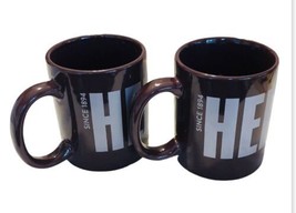 VTG Hershey’s Chocolate Ceramic 10oz Coffee Mugs Brown Since 1894 Set Of 2 Cups - £11.44 GBP