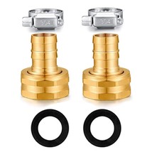 2PK GHT Repair Connector With Stainless Clamps 5/8&quot; Barb X 3/4Female GH... - £9.92 GBP