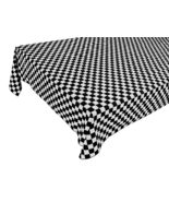 58&quot;x144&quot; - Black and White - Tablecloth Checkerboard Print Wedding Birth... - £54.91 GBP