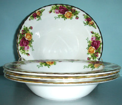 Royal Albert Old Country Roses 4 Piece Soup Pasta Bowl Set 8&quot; New in Box - £139.19 GBP
