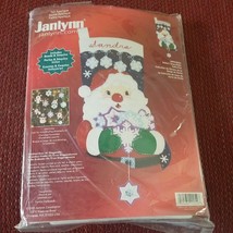 Janlynn Christmas Stocking Santa's Snowflake Kit Felt Applique 18" 2005 - $15.60