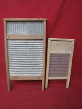Primitive Antique Pair 1920&#39;s Wooden Washboards - £31.84 GBP