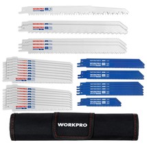 WORKPRO 32-Piece Reciprocating Saw Blade Set - Metal/Woodcutting Saw Blades, Pru - £34.92 GBP