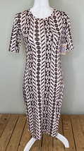 Lularoe NWT Women’s Short Sleeve MIDI Patterned Julia dress SZ XS Pink Maroon O2 - $14.17