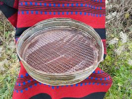 Primitive handmade sieve, old metal sieve, rustic country home decor, pr... - $50.00