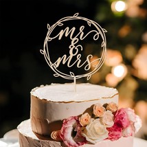 Mr &amp; Mrs Cake Topper Wedding Cake Topper In Wood (Design 02) - $36.26