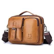 BULL CAPTAIN First layer in Genuine Leather Shoulder Messenger Bag For Men - £76.72 GBP