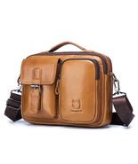 BULL CAPTAIN First layer in Genuine Leather Shoulder Messenger Bag For Men - $96.00