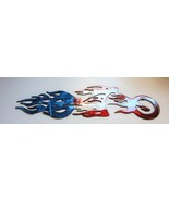 Red, White &amp; Blue Flame Motorcycle Metal Wall Art 16 1/2&quot; x 5&quot; - $27.53