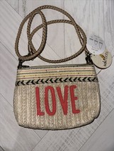 The Sak Sakroots Natural Love Straw Crossbody Bag Nwt - $24.78