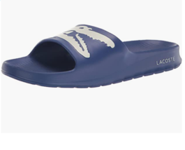 Lacoste Men's Croco Slide Sandal Blue White Size 8 - $46.75