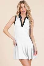 Contrast Collar Drop Waist Tennis Mini Dress - $17.50