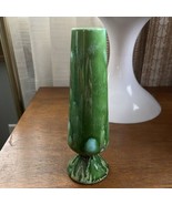 Vintage Ceramic 6” Bud Vase Drip Glazed Green Turquoise Speckled Splatter  - €17,37 EUR