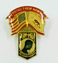 Pow Mia USA Bring Them Home Flags California Republic Collectible Pin Pinback - £10.23 GBP