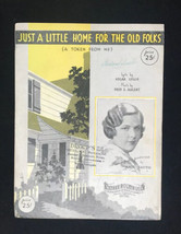 Vtg Just A Little Home For The Old Folks 1932 Sheet Music Kate Smith On Cover - £6.62 GBP