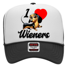 I Love Wieners Dachshund Dog Hat Cap Vintage Trucker Style Mesh Snapback - $19.79