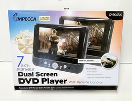Impecca DVPDS720 7&quot; Dual Screen Portable DVD Player Black w/ USB Port SD... - $70.49