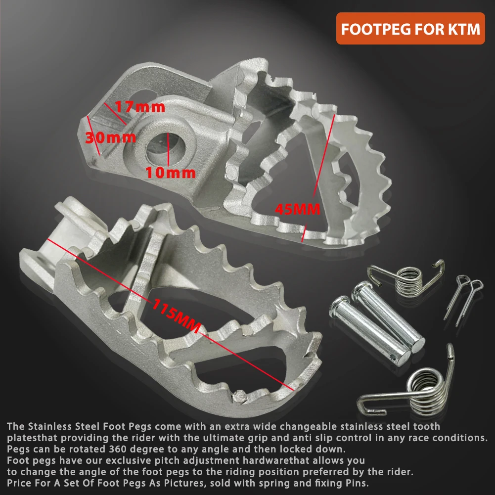 Foot Rest Pegs Motorcycle Aluminum Footpegs For KTM SX SXF EXC EXCF XC X... - $21.84