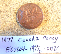 1977 Canada Penny Rim Strike/Alignment Errors; Vintage Old Coin Foreign Money - £6.21 GBP