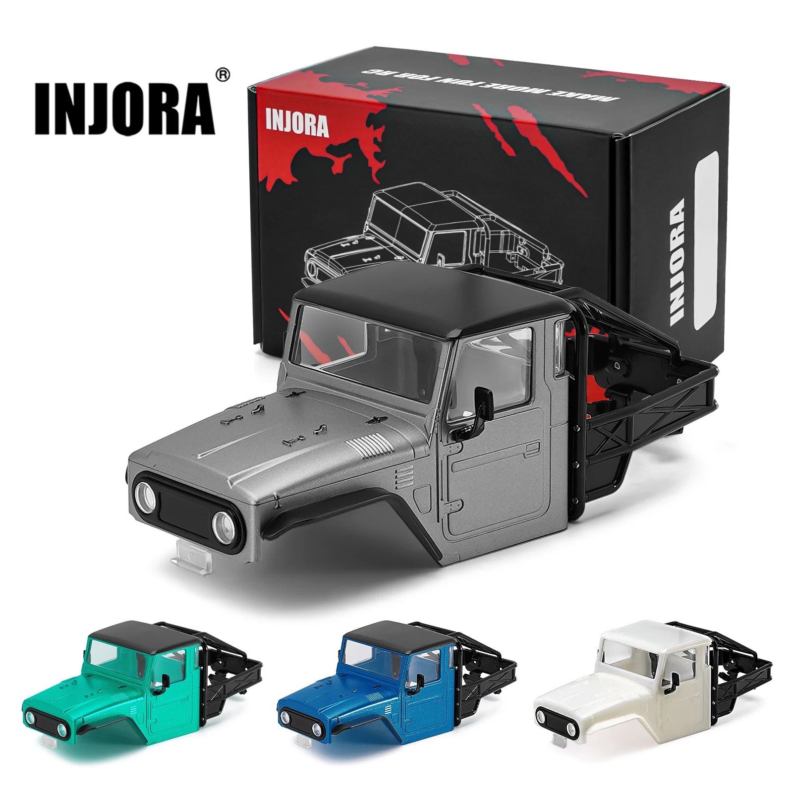INJORA IR40 Hard Body Shell with Cage for 1/18 RC Crawler TRX4M Defender Bronco - £33.60 GBP