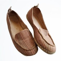 Born Women&#39;s Canvas Leather Striped Cream Espadrilles Size 8.5 M/W - £29.13 GBP