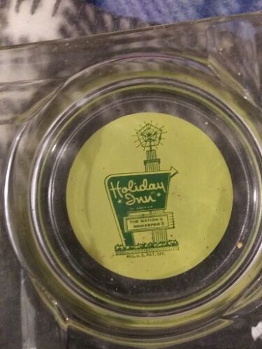 Vintage Ashtray Holiday Inn The Nations Innkeeper Yellow Green Hotel Ash... - $5.72