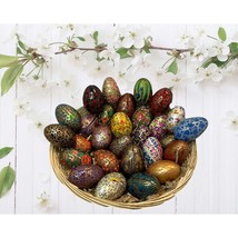 Handmade and Painted Paper Mache&#39; Eggs - £6.30 GBP