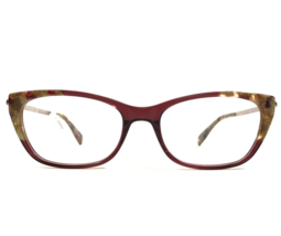 Longchamp Eyeglasses Frames LO2639 611 Red Brown Marble Gold Cat Eye 52-17-140 - £74.03 GBP