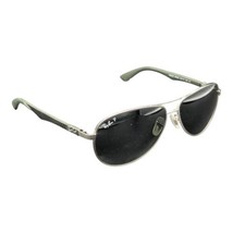 Ray Ban Silver Green Polarized Aviator Sunglasses RB8313 61 13 140 - $79.20