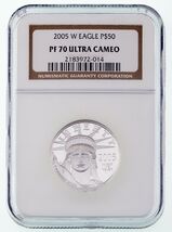 2005-W $25 .9995 Platinum Statue of Liberty 1/2 Oz. Bullion Coin NGC PF7... - $4,583.92