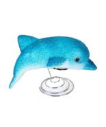 Melted Popcorn Blue Bouncy Dolphin Spiral Stand - $18.80