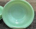 Fire-King Jane Ray Ribbed 6&quot; Jadeite Cereal Bowl ~ Green Glass - $12.59