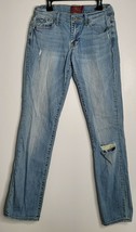 Lucky Brand Women Blue Denim Jeans 2/26 R Light Wash Distressed Sweet&#39;N Straight - £15.12 GBP