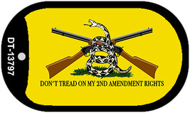 Dont Tread On My 2nd Amendment Novelty Metal Dog Tag Necklace - £12.74 GBP
