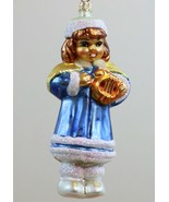Christopher Radko Christmas Ornament Hand Made Angel holding Lyre Blue C... - $37.59