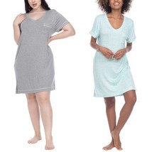Honeydew S/S Sleep Shirt, 2-pack Heather Gray/Moonfish Leopard Womens Sz... - $368.85 MXN